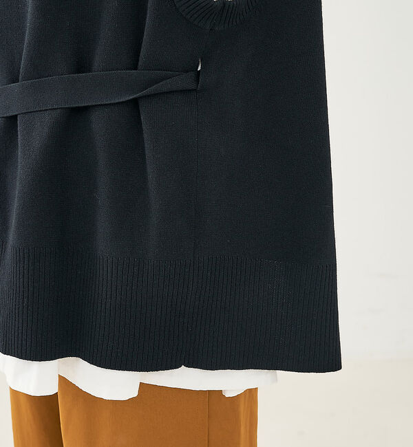 collex「ベルト付バックスリットニットベスト」|ベスト・ジレ|