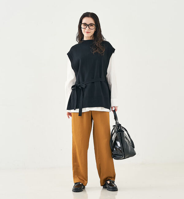 collex「ベルト付バックスリットニットベスト」|ベスト・ジレ|