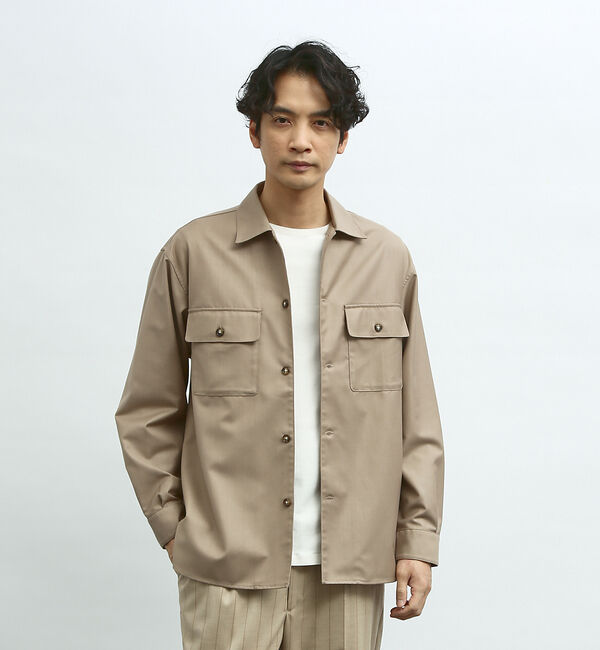 ABAHOUSE「【インバーテッドプリーツ】ワーク シャツブルゾン / オーバーシャツ」|シャツ・ブラウス|