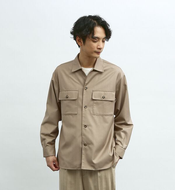ABAHOUSE「【インバーテッドプリーツ】ワーク シャツブルゾン / オーバーシャツ」|シャツ・ブラウス|