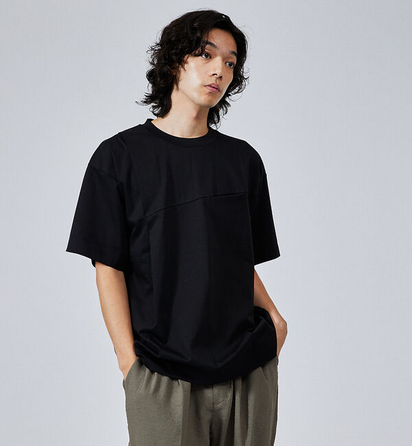 ABAHOUSE「glossy ポンチ タックTシャツ」|Tシャツ・カットソー|ブラック