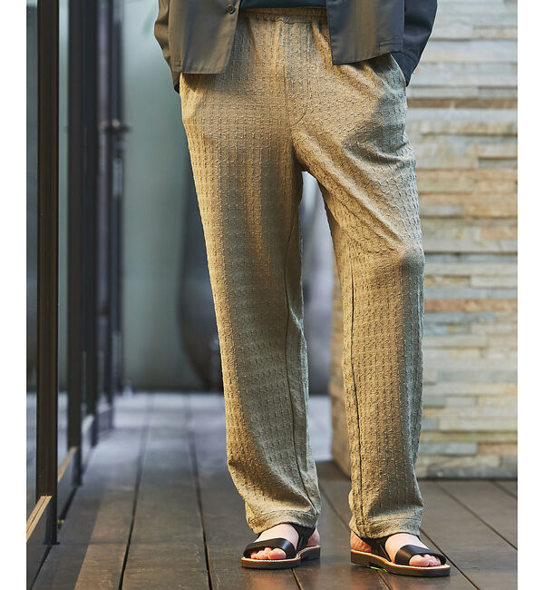 ABAHOUSE「【セットアップ対応】シャーリングケーブル リラックスパンツ/イージーパンツ」|その他|モスグリーン