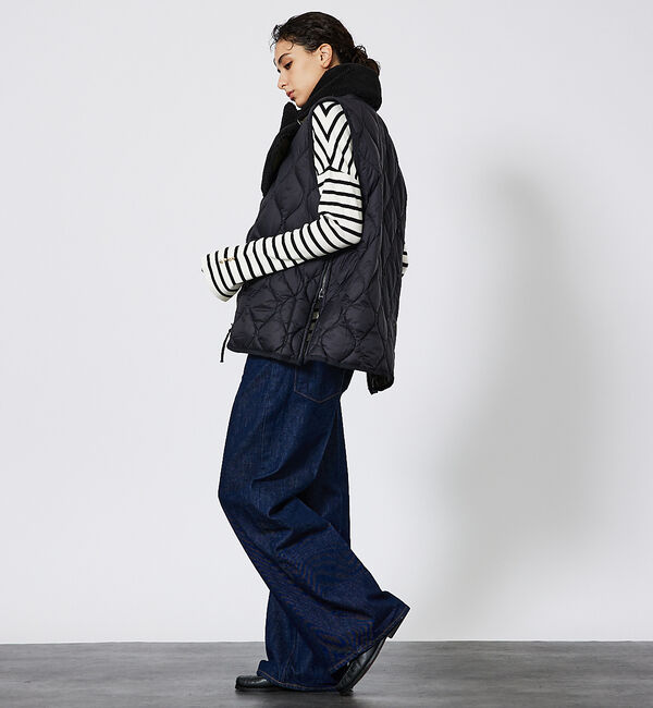 ABAHOUSE「【TAION/タイオン】ミリタリー VネックWジップ ダウンベスト-ソフトシェル」|ダウンベスト・ベスト|