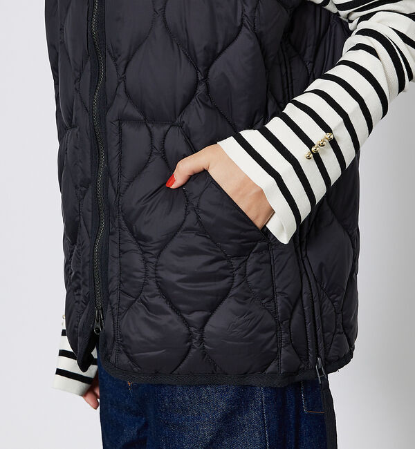 ABAHOUSE「【TAION/タイオン】ミリタリー VネックWジップ ダウンベスト-ソフトシェル」|ダウンベスト・ベスト|