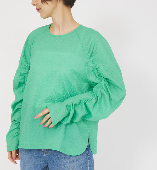 Rouge vif「スリーブギャザーブラウス」|シャツ・ブラウス|