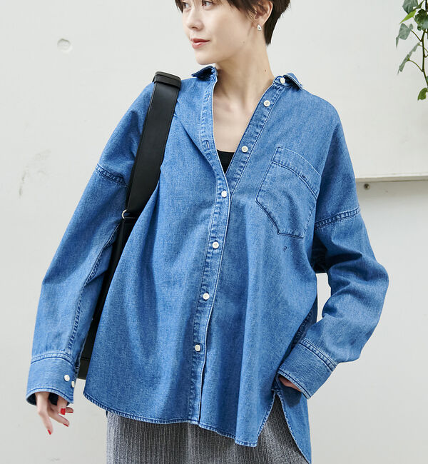 Rouge vif「NEW オーバーサイズデニムシャツ」|シャツ・ブラウス|ブルー