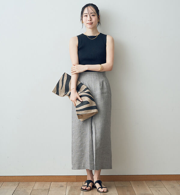 Rouge vif「ラメリネンスリットスカート」|スカート|