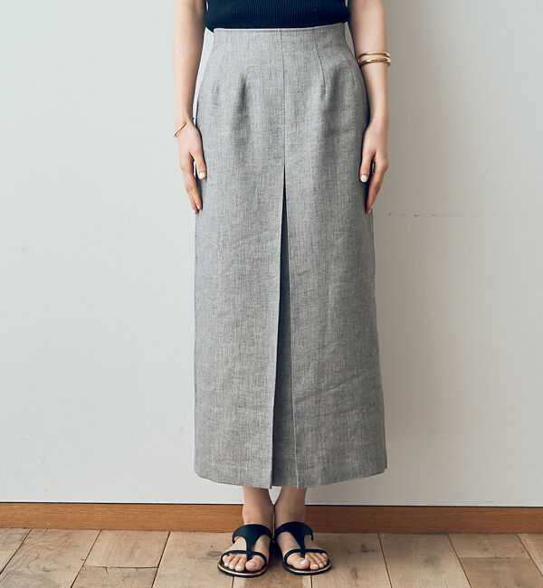 Rouge vif「ラメリネンスリットスカート」|スカート|