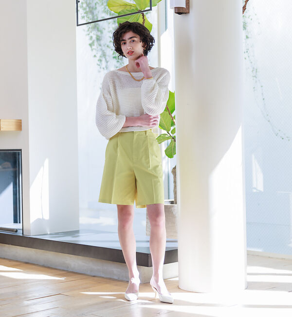 Rouge vif「麻混 変形天竺ニットプルオーバー」|ニット・セーター|