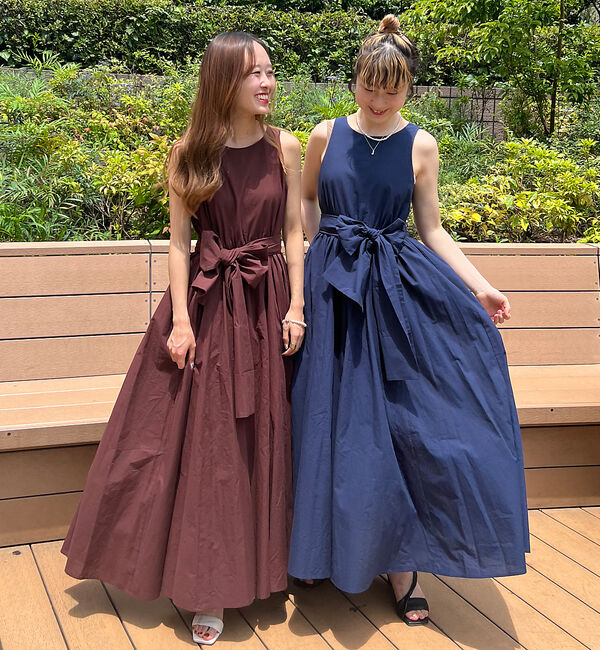 Rouge vif「【一部店舗限定】コットンローンノースリーブリボンワンピース」|ワンピース|