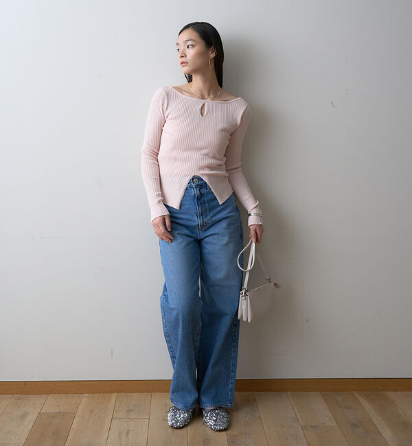 Rouge vif「【一部店舗限定】 カットアウトリブニット」|ニット・セーター|