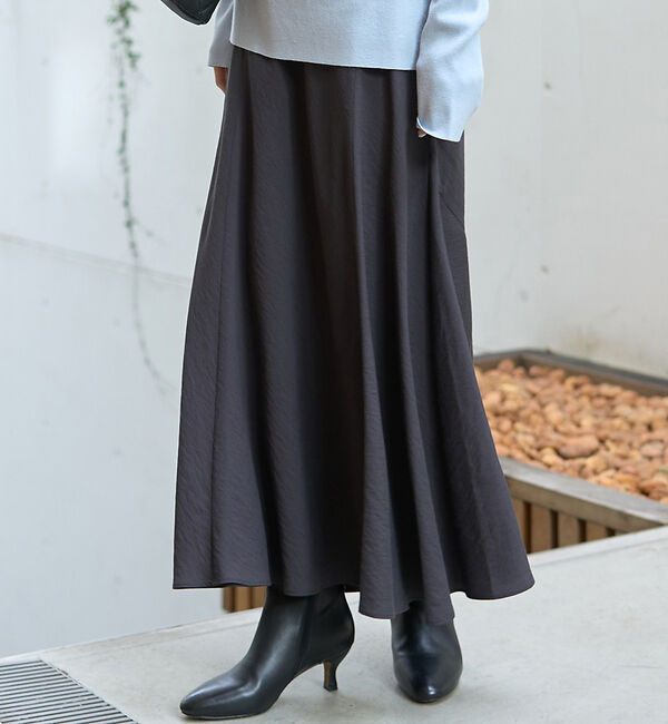 Rouge vif「切替マキシスカート」|スカート|チャコールグレー