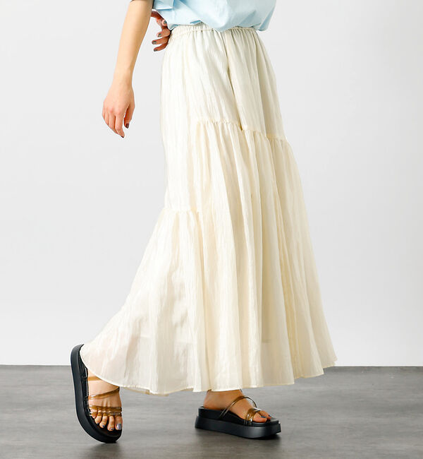Rouge vif「【MICA&DEAL/マイカアンドディール】ギャザースカート【WEB限定】」|スカート|オフホワイト
