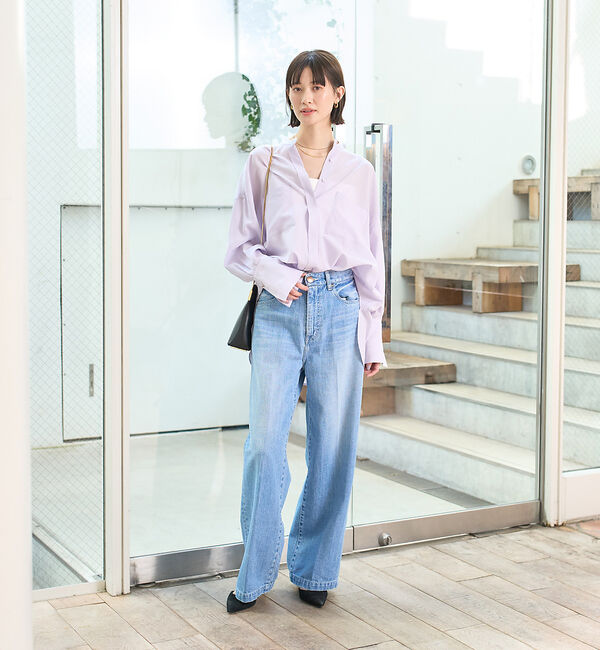 Rouge vif「【RED CARD/レッドカード】Slogan ルーズストレートデニム」|デニム|