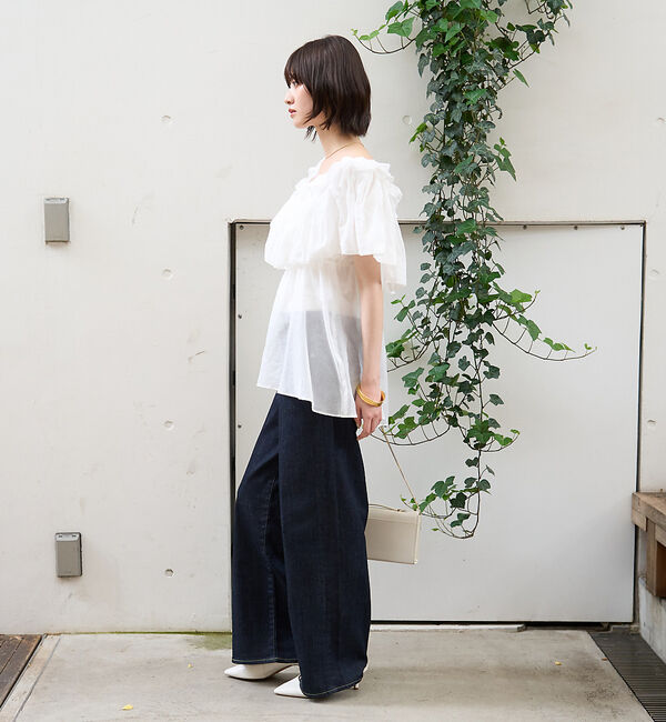 Rouge vif「コットンオフショルバルーンブラウス」|シャツ・ブラウス|