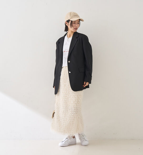 Rouge vif「フリンジフェザーサイドスリットスカート」|スカート|