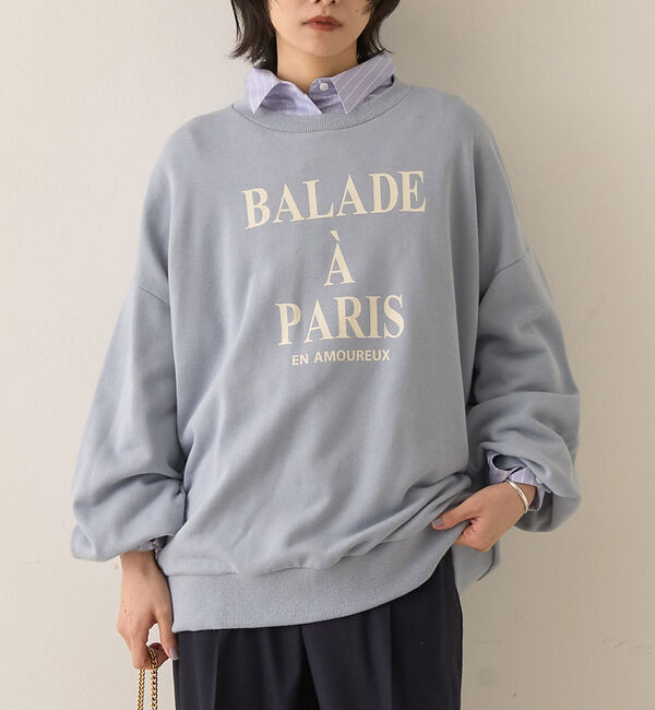 Rouge vif「裏毛ロゴタックスリーブスウェット」|スウェット・ジャージ|サックスブルー