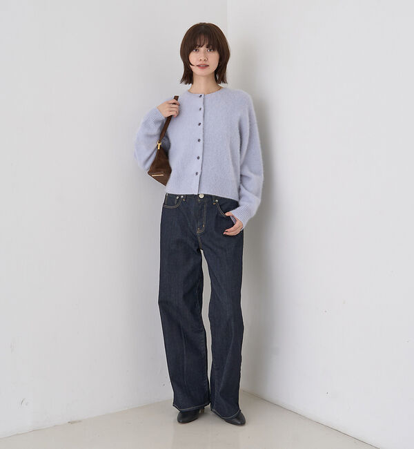 Rouge vif「フォックスウールクルーネッククルミ釦カーディガン」|カーディガン|