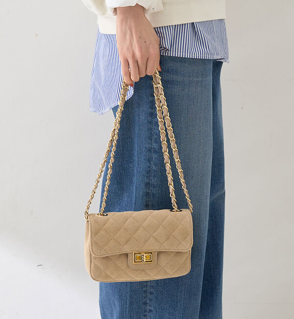 Rouge vif「【新色登場】【AULENTTI/オウレンティ】チェーンスエードミニショルダー」|ショルダー・メッセンジャー|