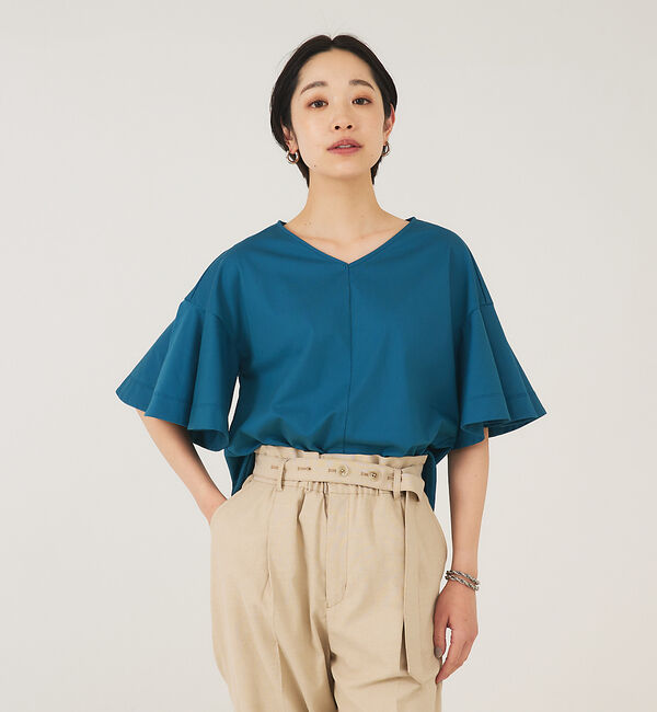 qualite「フレアスリーブカットソー」|Tシャツ・カットソー|ビリジアン