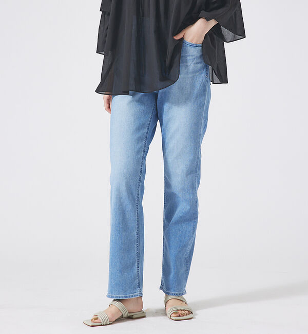 qualite「【YANUK】LOUISE(Straight)　デニムパンツ」|デニム|ライトブルー