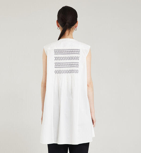 qualite「スモッキングチュニックシャツ」|シャツ・ブラウス|