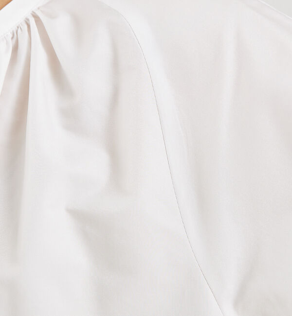 qualite「トリアセコットンギャザーブラウス」|シャツ・ブラウス|