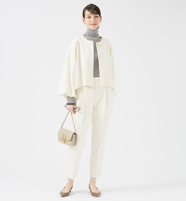 qualite「【ベストセラー】ダブルクロスセンタープレスパンツ」|その他|アイボリー