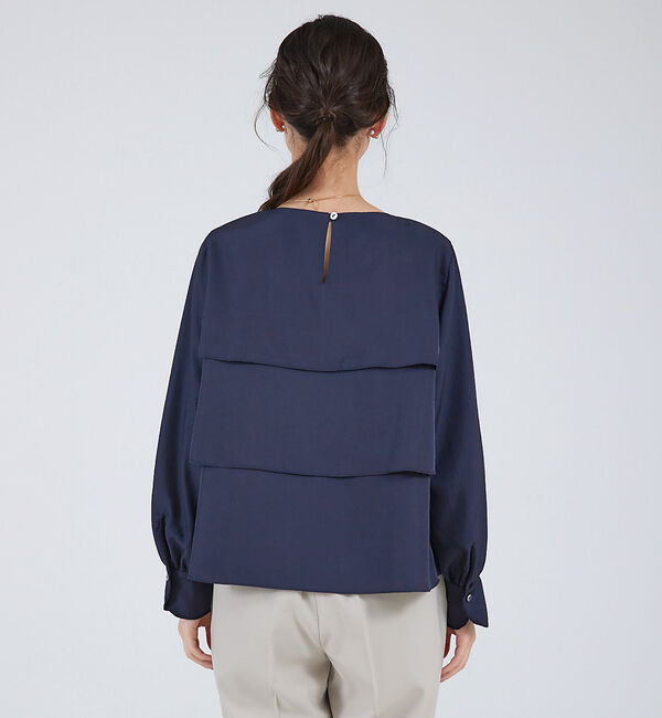 qualite「ブライトツイルティアードブラウス」|シャツ・ブラウス|