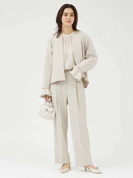 qualite「センタープレスストレートパンツ」|スラックス|