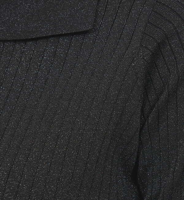 qualite「サイドスリットカラーリブニット」|ニット・セーター|