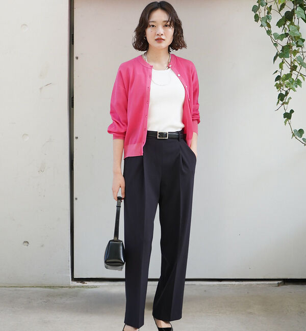 qualite「コットンナイロンハイゲージニットカーデ」|カーディガン|