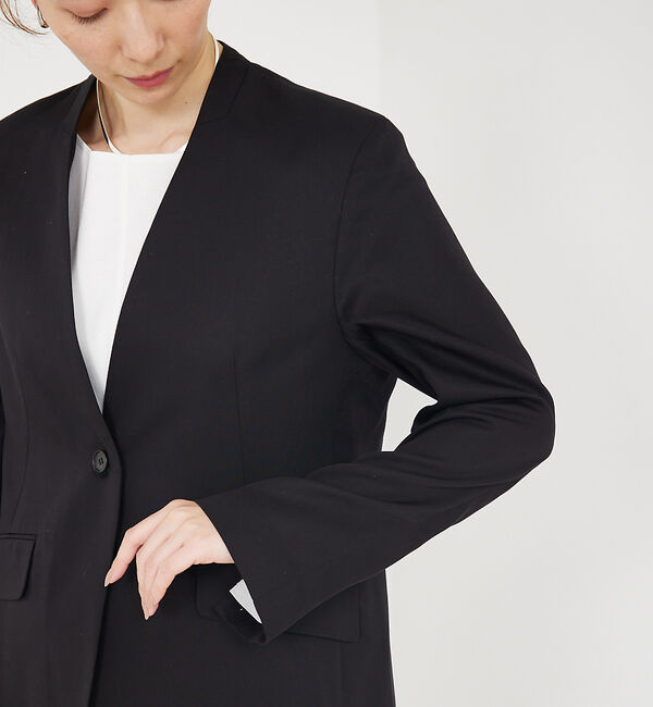 qualite「【Oggi・CLASSY掲載】袖コンシールあきJK」|ノーカラージャケット|