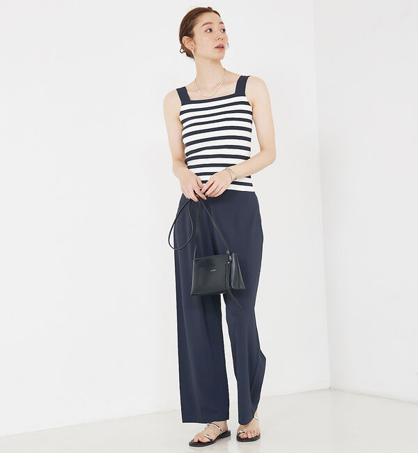 qualite「【セットアップ対応】接触冷感/レーヨンストレッチニットノースリーブ」|キャミソール|