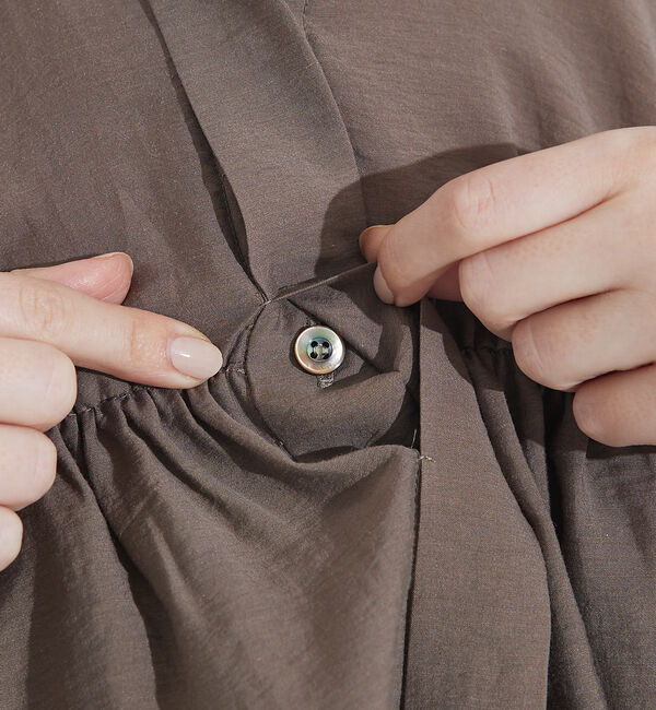 qualite「シャーリングパフスリーブシャツ」|シャツ・ブラウス|