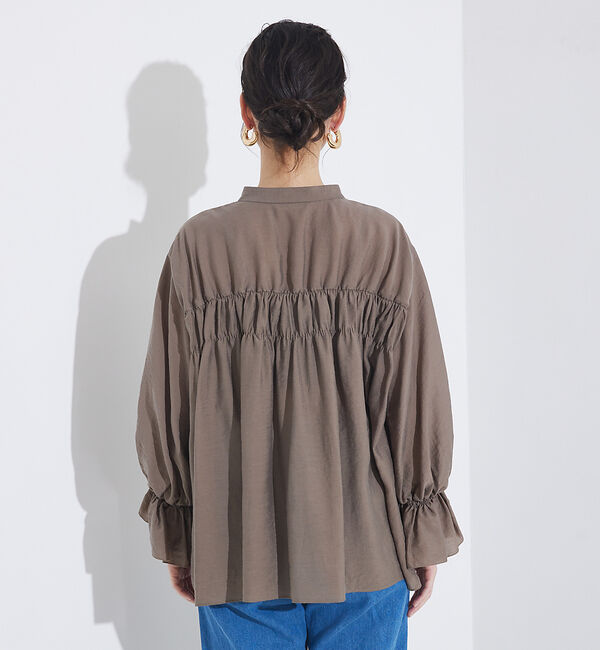qualite「シャーリングパフスリーブシャツ」|シャツ・ブラウス|