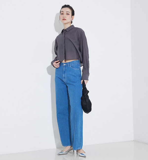 qualite「コットンシアークロップドシャツ」|シャツ・ブラウス|