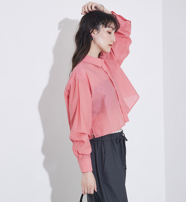 qualite「コットンシアークロップドシャツ」|シャツ・ブラウス|