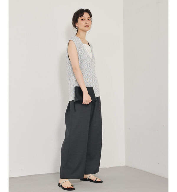 qualite「カスリヤーン畦深Vニット」|ベスト・ジレ|