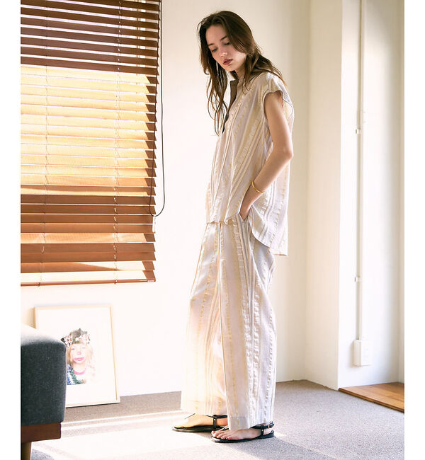 qualite「【セットアップ対応】キュプラストライプスキッパーシャツ」|シャツ・ブラウス|