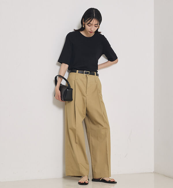 qualite「TCツイルWループタックワイドパンツ」|その他|