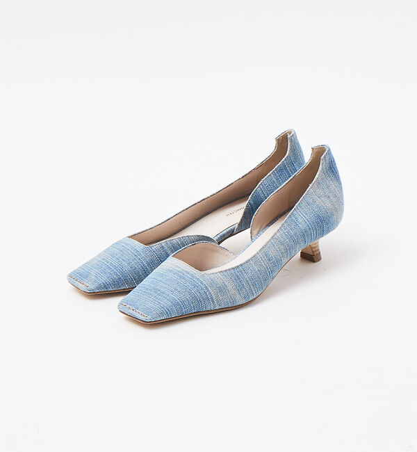 AU BANNISTER「スクエアトゥサイドオープンパンプス」|パンプス|ライトブルー