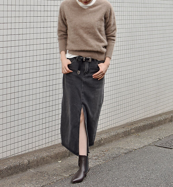 AU BANNISTER「【LAROUTE】ポインテッドサイドゴアブーツ」|ショートブーツ|