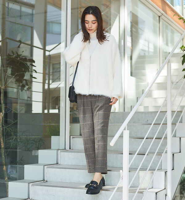 abahouse mavie「【感嘆パンツ】チェックタックテーパードパンツ」|スラックス|