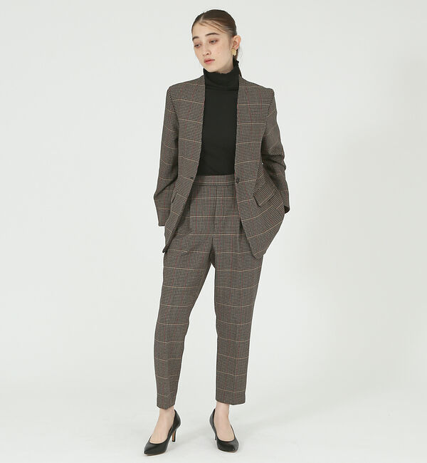 abahouse mavie「【感嘆パンツ】チェックタックテーパードパンツ」|スラックス|