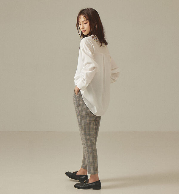 abahouse mavie「【感嘆パンツ】チェックタックテーパードパンツ」|スラックス|
