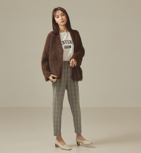 abahouse mavie「【感嘆パンツ】チェックタックテーパードパンツ」|スラックス|