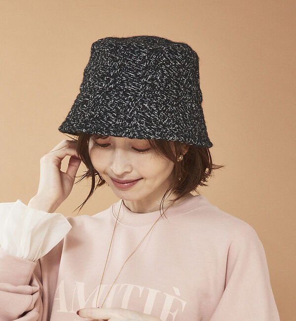 abahouse mavie「ツィードバケットハット」|その他|ブラック