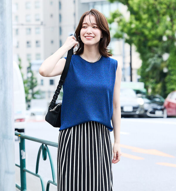 abahouse mavie「ウォッシャブルラメノースリプルオーバー」|ニット・セーター|