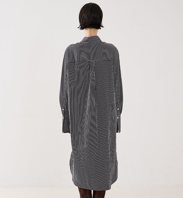 The Store by C' 「【TOTEME】STRIPED KIMONO-SLEEVE SHIRTDRESS」|ワンピース|